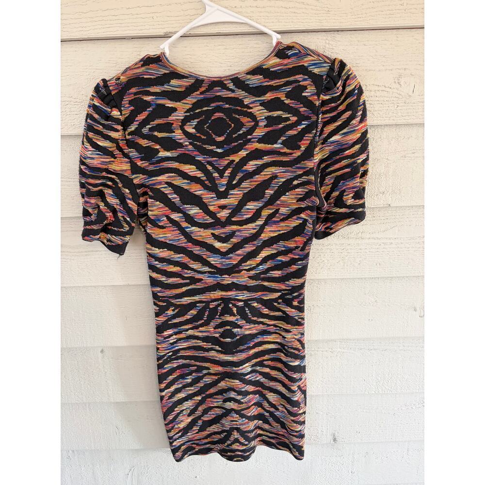 Free People Multicolor Zebra Knit Bodycon Dress Size S - Picture 6 of 10